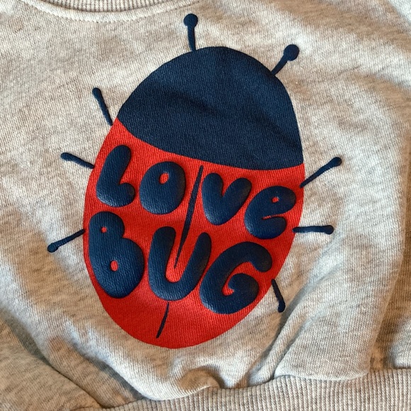 NEW Old Navy Baby Lady Bug Grey Sweatshirt 0-3 Months - Picture 4 of 9